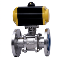 Vanne à boisseau sphérique pneumatique à bride en acier inoxydable CF8 avec actionneur rotatif pour la coupure et le contrôle du vapeur et de l'eau dans les conduites