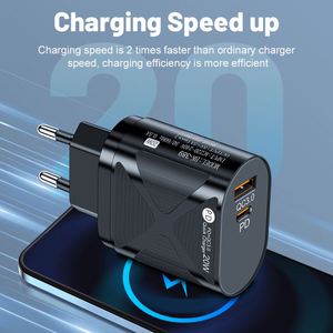 Chargeur rapide magnétique USB-C et USB 20W QC3.0 avec protection contre les courts-circuits pour téléphones portables, ordinateurs portables, écouteurs (prises US/EU/UK) - Product Image 3