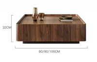 Table basse rectangulaire en noyer de style moderne et simple pour salon, mobilier de maison créatif nordique