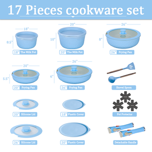 Batterie de cuisine élégante en céramique, ensemble de casseroles et poêles, batterie de cuisine à induction antiadhésive et non toxique - Product Image 4