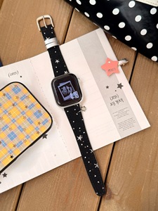 Cinturino in Pelle Denim con Motivo a Stelle per <span class=keywords><strong>Apple</strong></span> <span class=keywords><strong>Watch</strong></span> 41 45 49mm Compatibile con Serie 11 10 9 <span class=keywords><strong>8</strong></span> <span class=keywords><strong>7</strong></span> 6 SE Cinturino Elegante - Product Image 2