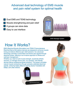 เครื่องนวดกล้ามเนื้อ EMS TENS เทคโนโลยีคู่ขั้นสูง วัสดุ ABS ขั้วไฟฟ้าซิลิโคน ช่องสัญญาณพัลส์ 8 ช่อง แบบพกพา - Product Image 2
