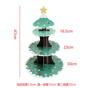 Supporto monouso per Dessert a tema natalizio supporto per Cupcake in cartone a 3 livelli supporto per Dessert carta rotonda per pasticceria a torre - Product Image 4