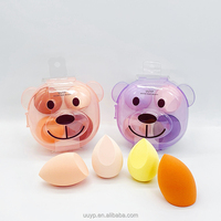 Ensemble de 4 éponges de maquillage pour le visage personnalisées, en polyuréthane non latex, douces, respectueuses de la peau, en forme d'œuf, lavables