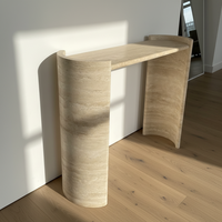 Dougbuild Muebles Personalizados: Diseño y Fabricación Integral de Mesas de Entrada de Travertino Natural de 18 mm de Espesor