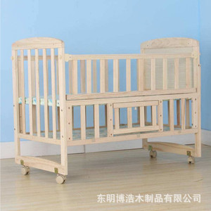Cuna de madera de haya con dosel y ruedas para niños, diseño tradicional, tamaño personalizable - Product Image 4