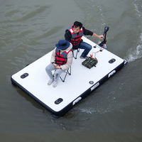 Plateforme de pêche flottante gonflable - radeau de pêche aquatique portable, épaissi, anti-usure, pour la pêche en lac en plein air