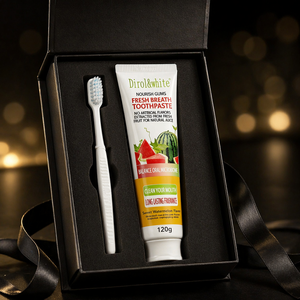 Dentifrice <span class=keywords><strong>de</strong></span> <span class=keywords><strong>luxe</strong></span> à la pastèque, marque privée, anti-caries, blanchissant, aux ingrédients à base <span class=keywords><strong>de</strong></span> plantes, avec accents en feuille d'or, jetable, qualité supérieure - Product Image 1