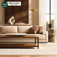 Luxuriöses Chesterfield Ecksofa-Set aus Stoff für Innenräume Schwammgefülltes Holzsofa mit Abnehmbarem Bezug Apartment Hotel Wohnzimmermöbel