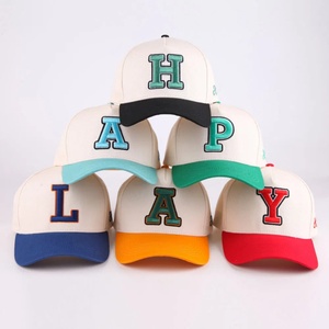 Casquettes de baseball sportives et formelles 6 panneaux pour hommes, personnalisables avec logo brodé, imperméables, motifs lettres/fruits, vente en gros - Product Image 4