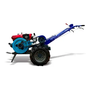 Toptan çiftlik çok amaçlı 12hp pulluk Rotavator mısır buğday ekici el yürüyüş traktörleri ile iki tekerlek