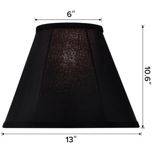 Abat-jour en tissu noir de 12 pouces, style contemporain fait main, installation facile, accessoire de lampe - Product Image 2