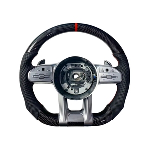 Volante personalizzato in fibra di carbonio e pelle per Mercedes Benz AMG <span class=keywords><strong>W205</strong></span> Classe C <span class=keywords><strong>2014</strong></span>-2022, sportivo e di alta qualità - Product Image 1