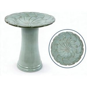 Outdoor Ceramic Pedestal Bird Bath Decorative <b>Garden</b> Birdbath for Yard Lawn Patio - Product Image 5