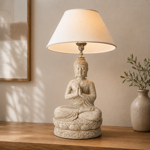 <b>Buddha</b> Table Lamp Natural <b>Stone</b> Modern Design Durable Eco-Friendly for Living Room Farmhouse Home Office - Product Image 3