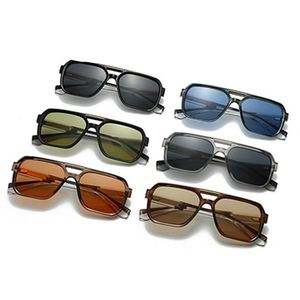 Lunettes de soleil pilote rétro de haute qualité avec logo personnalisé 2025, grande monture, UV400, double pont, carrées, pour hommes et femmes - Product Image 2