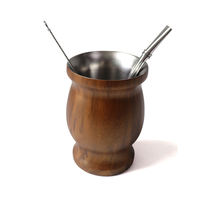 Tasse à Yerba Maté en Acier Inoxydable 18/8 Sans BPA, Double Paroi, 8oz, Couleur Bois, Isolation Thermique, Portable, Grande et Mignonne, Idéale pour les Fêtes