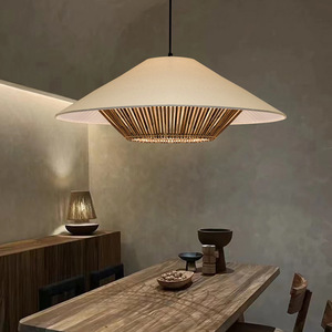 Lampe suspendue de style japonais Wabi Sabi, ronde blanche, E27, avec interrupteur, pour salon, chambre à coucher, salon de thé - Product Image 2