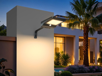Lámpara de pared LED solar con accesorio en forma de L, 4W, montaje en pared, IP65, resistente al agua, alto brillo, para iluminación de áreas del hogar