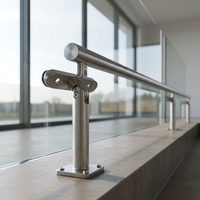 Support de rampe en verre en acier inoxydable réglable avec base carrée pour escalier et balcon