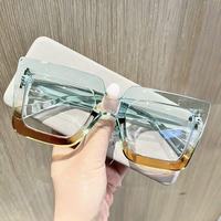 Lunettes de lecture tendance anti-lumière bleue, monture oversize chic de style européen et américain, nouvelle collection transfrontalière