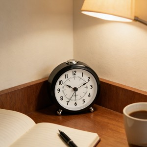 Reloj Despertador de Cuarzo Moderno, Redondo, Silencioso, de 4 Pulgadas, con Luz Nocturna para Dormitorios, Ideal para Personas con Sueño Profundo - Product Image 3