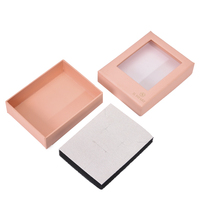 Umwelt freundliche benutzer definierte Logo Schmuck Geschenk box starre Pappe mit sichtbarem Fenster Schwamm Liner Leere Verpackung Display für Ohrringe