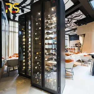 Phật sơn đen thép không gỉ Wine Bar Tủ trang trí Wine Rack Tủ rượu vang hiện đại lưu trữ chủ cho phòng khách