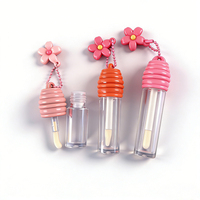 3ml 5ml 7ml Niedliche Bienenstock-Form Lipgloss-Tube Transparenter Reise-Lippenölbehälter Kosmetik-Verpackungsröhrchen mit Pinsel