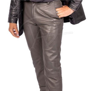 High Quality Latest Design <b>Men</b> <b>Leather</b> <b>Pants</b> Custom Made Design Your Own Logo Straight Lightweight Mid Rise - Product Image 4