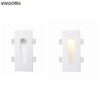 GW07026 Applique murale LED moderne encastrée en plâtre 3W Applique murale décorative sans bordure pour marches d'escalier