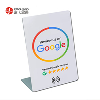 Support en plastique NFC sans contact en acrylique pour avis Google avec code QR et puces RFID intelligentes programmables