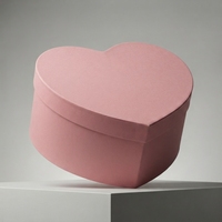 Boîte à fleurs en forme de cœur rose mate personnalisée, boîte cylindrique en carton vide de luxe pour l'emballage des roses, vente en gros