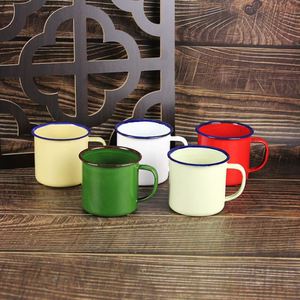 Mug à café en émail portable personnalisé avec logo, 6 cm, tasse en céramique durable avec poignée pour le camping - Product Image 3