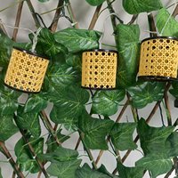 Style Vintage extérieur 10 LED rotin bougie solaire lumières fabriquées à la main en osier lanterne IP44 étanche Dimmable pour jardin de noël