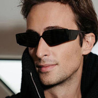 Lunettes de soleil connectées sans monture personnalisées pour hommes, style mode, pour la photographie de rue, forme concave