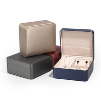 Coffret à bijoux carré haut de gamme multicolore, avec coins arrondis et surpiqûres, pour voyage, cadeau et rangement