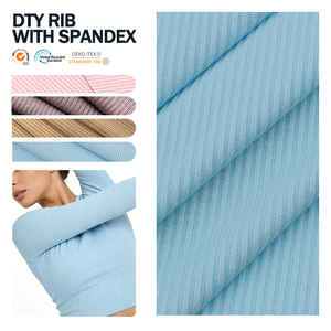 Tela de punto DTY con elastano, 96% poliéster, 4% elastano, tejido elástico de alta calidad para prendas de vestir. - Product Image 1