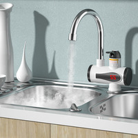 Robinet chauffe-eau électrique instantané pour cuisine Robinet d'eau chaude rotatif à 360 ° avec affichage LED Robinet chauffant rapide pour salle de bain