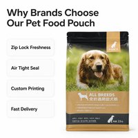 Pochette zippée pour aliments pour chiens, nourriture pour animaux de compagnie, nourriture pour chiots, nourriture pour chats adultes, toutes races, design personnalisé, livraison rapide, marques de produits pour animaux de compagnie robustes