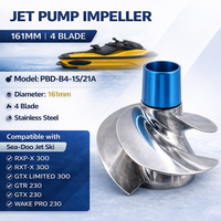 Hélice de pompe à jet à 4 pales de 161 mm PBD-B4-15/21A compatible avec Sea-Doo RXP-X300 RXT-X300 GTX Limited300 GTR230 GTX230 Wake Pro230