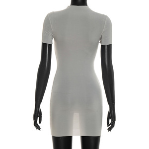 PEEQI Y26DS074 Nuevo Vestido Sexy de Primavera <span class=keywords><strong>para</strong></span> <span class=keywords><strong>Mujer</strong></span>, Vestido Ajustado de Manga Corta Transparente de Color Sólido, <span class=keywords><strong>Vestidos</strong></span> de Moda <span class=keywords><strong>para</strong></span> <span class=keywords><strong>Mujer</strong></span> - Product Image 6