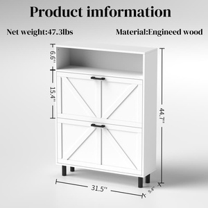 Стеллаж для обуви в фермерском стиле, с двумя откидными ящиками - Product Image 3