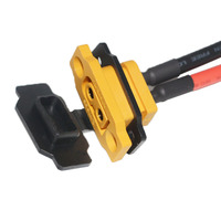 Cable Pigtail XT60E-F, Conector de Montaje en Panel XT60 con Tapa Antipolvo, Contacto de Latón de 12 AWG, Clasificación IP66 para Drones RC, Aeronaves, Carreras FPV