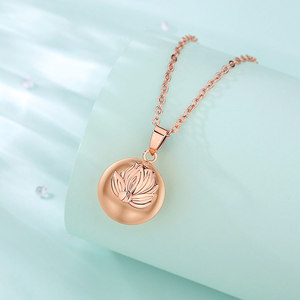 Changda <span class=keywords><strong>Angel</strong></span> Callers Lotus Flower Mujeres Vermeil Gold Music Llamador <span class=keywords><strong>De</strong></span> Angeles Wishing Bola Chime Embarazo Collar - Product Image 5