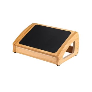 Repose-pieds en bois de forme trapézoïdale, autoportant, pour usage domestique et professionnel, avec pédale réglable - Product Image 5