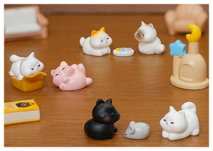 Bán Buôn Kawaii Dễ Thương Phim Hoạt Hình Thu Nhỏ Trẻ Em Đồ Chơi Nhựa Nhựa Chuột Cá Lâu Đài Mèo Bức Tượng Nhỏ May Mắn Đen Vườn Động Vật Hình - Product Image 6