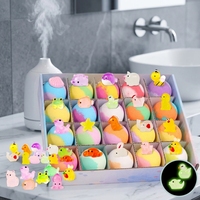 Lot de 24 bombes de bain bio pour enfants avec jouets animaux surprise, douces, colorées, effervescentes, pour tout-petits et filles, cadeau qui brille dans le noir