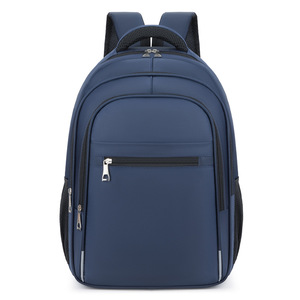 <b>Student</b> <b>Backpack</b> 15 Inches Blue Solid Color With Interior Zipper Pocket For School Education Boys - Product Image 1