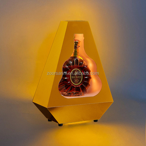 Exhibidor de Botellas de Vino LED Personalizado, Color <span class=keywords><strong>Dorado</strong></span> Champán, con Luces LED, Soporte de Metal para Presentación de Botellas VIP para Club Nocturno o Bar - Product Image 1